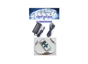 8022044202273 - Trade Shop Traesio - 5M smd 5630 led streifen + stromversorgung 5A + dimmer fernbedienung Kühles Weiß - Kühles Weiß