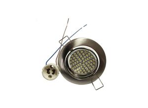 8022044249841 - Trade Shop Traesio - einbaustrahler 5W led glühbirne GU10 60 smd 220V einstellbar stahl und weiss Silber Kühles Weiß - Kühles Weiß