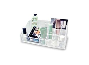 8022044276649 - Trade Shop Traesio - Kosmetik Organizer Make Up Zubehör Display Stand 16 Fächer 17 x 9cm Acryl