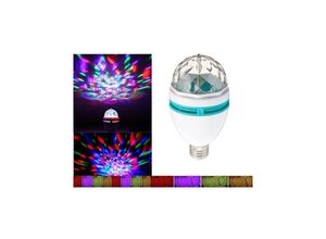 8022044281421 - Trade Shop Traesio - mehrfarbige rgb led glühbirne E27 fassung 3WATT rotierendes led licht