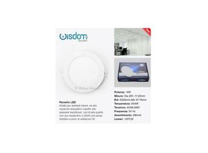 8022044288796 - Trade Shop Traesio - runde oder quadratische led paneel einbau kalt warm neutral licht weisheit 18 Watt Tondo Naturweiß - Naturweiß