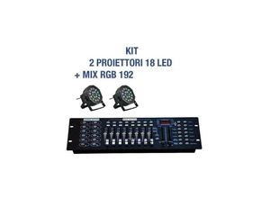 8022044295916 - Trade Shop Traesio - led par kit rgb 36 led strobe programmierbar dmx + mixer 192 -2 Stücke -