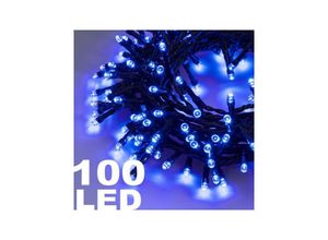 8022044323664 - Trade Shop Traesio - lichterkette 100 blaue blitz led lichter mit controller 8 funktionen