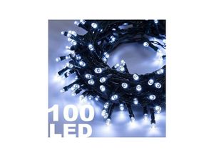 8022044323671 - Trade Shop Traesio - lichterkette 100 weisse blitz led lichter mit controller 8 funktionen