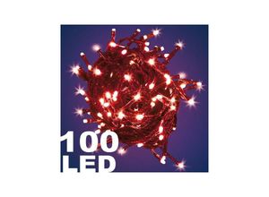 8022044323718 - Trade Shop Traesio - lichterkette 100 led glühwürmchen rotes licht mit controller 8 funktionen