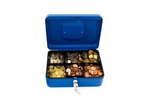 8022044327181 - Trade Shop Traesio - sicherheitskasse mit münzschale + 2 schlüssel 20 x 16 cm