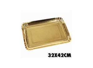 8022044365343 - SET 5 PCS Kuchentabletts 32x42CM GOLD RECHTECKIG PIZZA DOLCI CARDONE