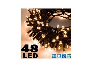 8022044371283 - Trade Shop Traesio - lichterkette 5MT weihnachtslichter 48LED batteriebetrieben warmweiss indoor outdoor