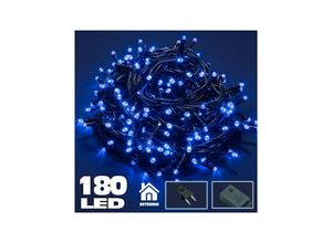 8022044371535 - Trade Shop Traesio - lichterkette 180 blaue firefly-leds mit internem 8-FUNKTIONS-CONTROLLER