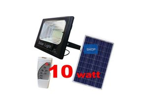 8022044390383 - Trade Shop Traesio - solar energie paneel strahler led weisses licht IP67 mit fernbedienung 10 Watt