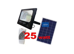 8022044390390 - Trade Shop Traesio - solar energie paneel strahler led weisses licht IP67 mit fernbedienung 25 Watt