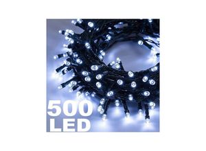 8022044502908 - Trade Shop Traesio - 500 led glühwürmchen lichterkette weiss mit controller für den innenbereich