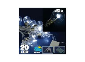 8022044503219 - Lichterkette 20 Birnen Form Transparent Led Glühbirne Kalt Weiss Baum