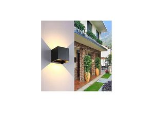 8022044534978 - Trade Shop Traesio - led würfel wandlampe 12W 1500LM updown einstellbares licht IP65 schwarz Kühles Weiß - Kühles Weiß 8022044534978 - Trade Shop Traesio - led würfel wandlampe 12W 1500LM updown einstellbares licht IP65 schwarz Kühles Weiß - Kühles Weiß