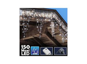 8022044585284 - Trade Shop Traesio - weihnachtslichtvorhang 150LED mit kaltweissem blitz 3M outdoor ausziehbar