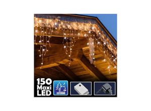 8022044585307 - Trade Shop Traesio - weihnachtslichtvorhang 150 leds mit warmweissem blitz 3M ausziehbar