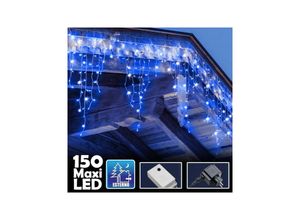 8022044585314 - Trade Shop Traesio - weihnachtslichtvorhang 150 leds mit blauem blitzlicht 3M outdoor ausziehbar