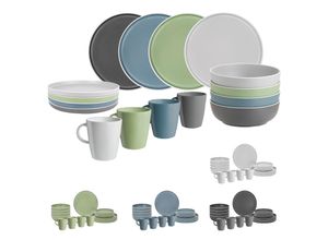 8022068087948 - Melamin Geschirr Set Lunch Box Dolomit Stone Touch Camping Teller 16tlg Farbe Grau