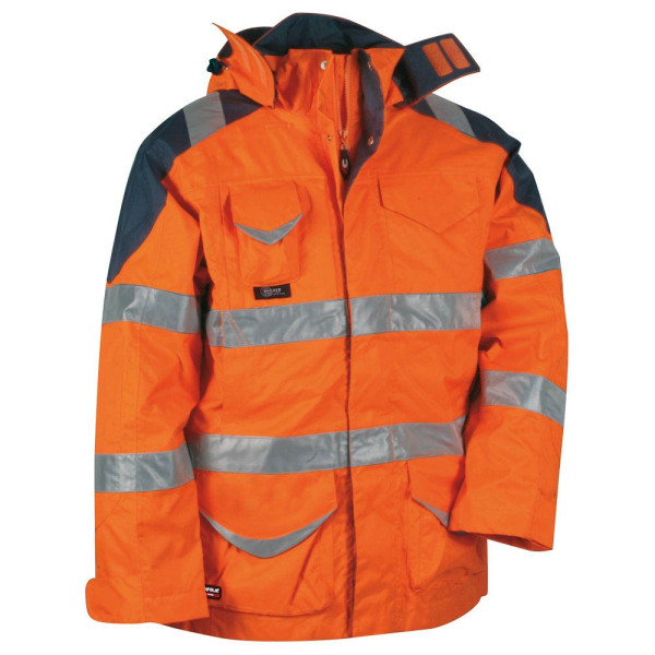 8023796043329 - 4 in 1 Winter-Warnschutzjacke wind- und wasserdicht bis -49 °C orange 58 - Orange