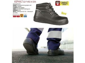 8023796548466 - Cofra Asphalt Arbeitsschuhe S2 P HRO HI SRA glatte Sohle bis 300°C 48 - Schwarz