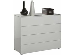 8024183050210 - Composad - Kommode für Schlafzimmer in Weiß glänzend Sideboard mit Metall Schubladenschienen -Kommode 4 Schubladen