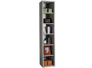 8024183072168 - Composad - Bücherregal mit 6 Holzböden Büroschrank Möbel Made in Italy -Zement