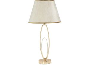 8024609332876 - Mauroferretti - Stilvolle Tischlampe mit goldenem Fuß und beigem Lampenschirm Flush m