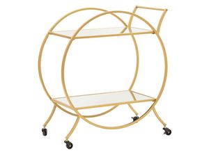 8024609358531 - Mauroferretti - Wohnzimmer Barwagen aus goldenem Metall mit Spiegelböden Globe