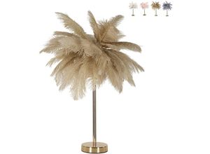 8024609372346 - Mauro Ferretti - Tischlampe mit Federlampenschirm und 2 Lichtpunkten Palm s Farbe Braun