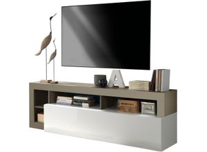 8024963431918 - Lowboard INOSIGN Hamburg Sideboards Gr B H T 184 cm x 58 cm x 35 cm grau (weiß taupe) Lowboards Breite 184 cm