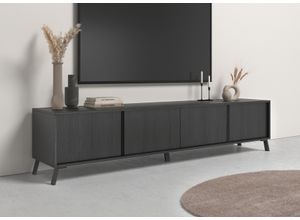 8024963432601 - Lowboard INOSIGN City Sideboards Gr B H T 205 cm x 48 cm x 40 cm schwarz (schwarz melamin holzstruktur) Lowboards Breite ca 205 cm