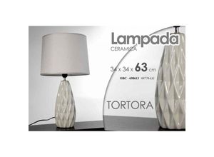 8025569698613 - Webmarketpoint - Taupe Tischlampe mit Keramiklicht cm 34 x 34 x 625 h