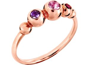 8025660461093 - DoDo Damen Ring 375er Gold mit 1 Saphir Rubin und Amethyst roségold 54