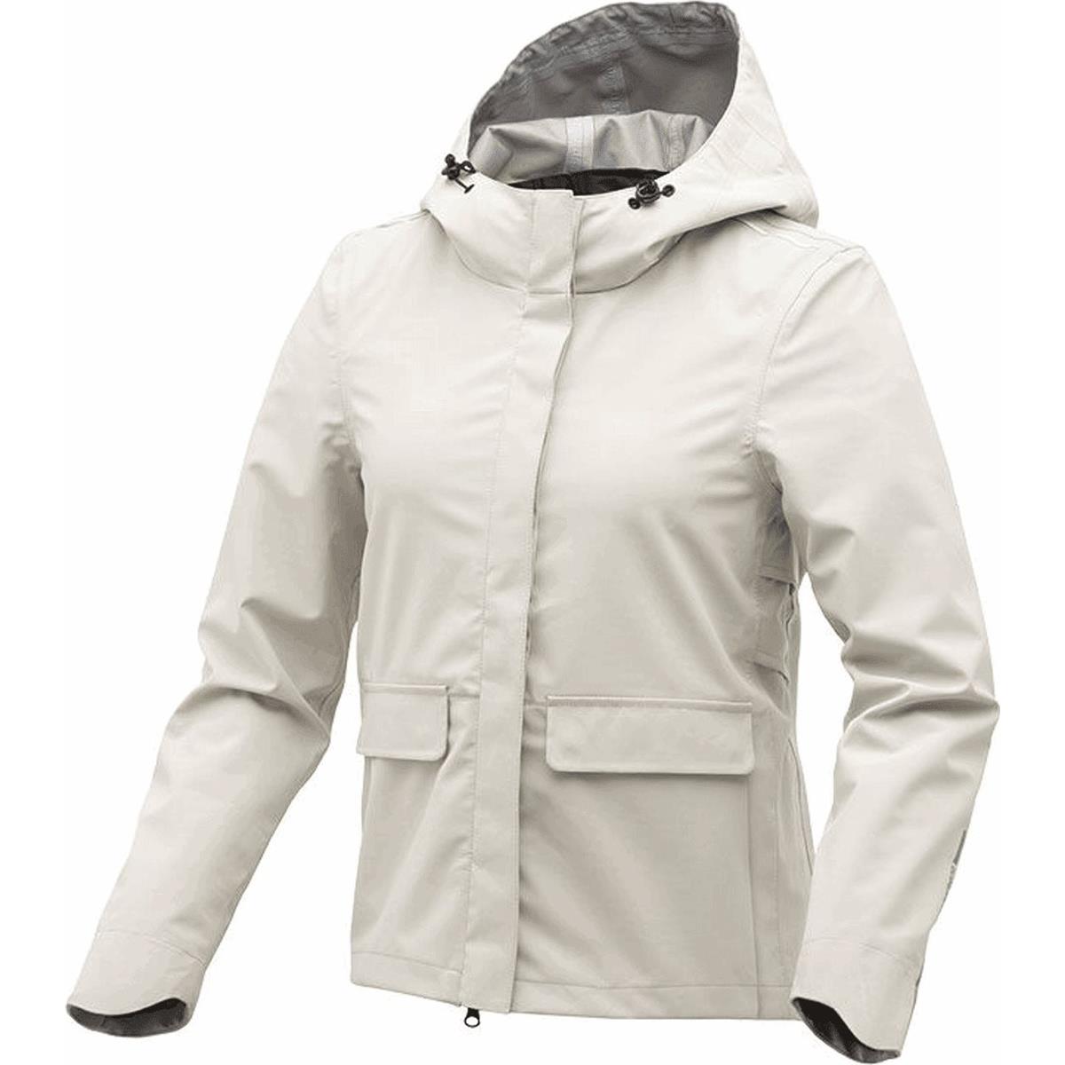 8026492152692 - Weiße Urban Cycling Jacke für Damen mit Kapuze - Größe S Kurzes A-Shape Design