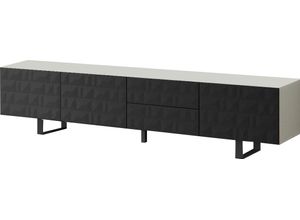 8027519008145 - Lowboard Sideboards Gr B H T 220 cm x 52 cm x 45 cm schwarz-weiß (weiß schwarz) Lowboards Breite 220 cm