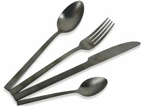 8029121977963 - Besteck-Set VILLA DESTE Lexington satiniert Essbesteck-Sets Gr 24 tlg schwarz Besteckgarnituren Essbesteck-Set 24-teilig für 6 Personen Edelstahl 180 satiniert