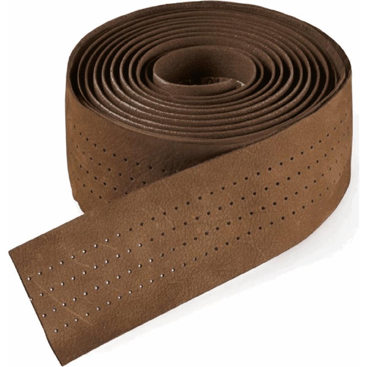 8030282426269 - Smootape Lenkerband aus braunem Leder 35x1800mm - 25mm dick 95g - mit schwarzem Stopfen