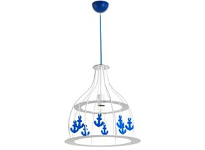 8030626539068 - Onli Lighting - Onli ancorina Hängende Deckenleuchte mit Drahtrahmen für Kinder weiß blau