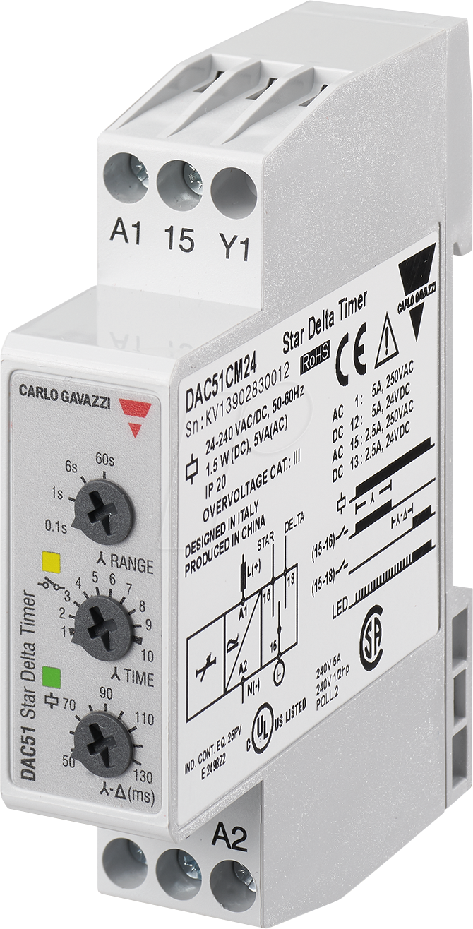 8030956001181 - DAC51CM24 - Zeitrelais DAC51 1 Wechsler 24 - 240 V AC   DC Stern-Dreieck