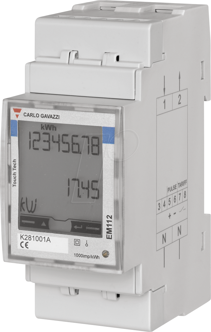 8030956069594 - EM112DINAV01XS1X - Energiezähler EM112 1 Phase LCD Display Touch-Tastatur