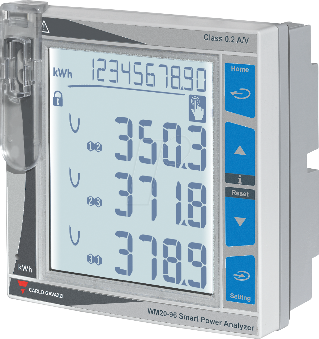 8030956079821 - WM20AV53H - Energiezähler WM20 3 Phasen LCD Display 2 Alarme erweiterbar