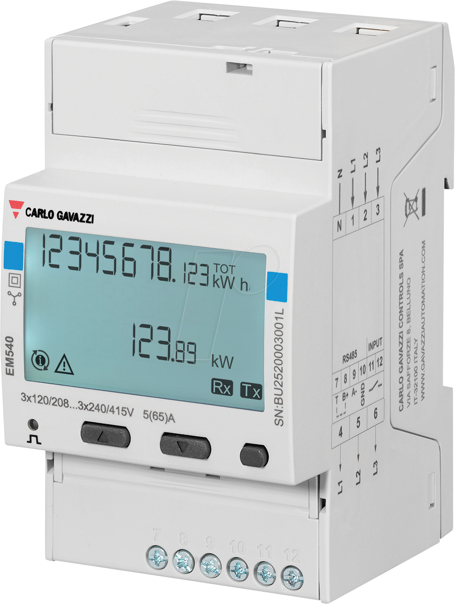 8030956089103 - EM540DINAV23XS1P - Energiezähler EM540 2   3 Phasen LCD Display Direktanschluss
