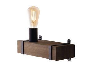 8031414872039 - Luce Design - Ausgefallene Vintage Industriedesign Wandlampe texas 1 flammig mit Holzbalken