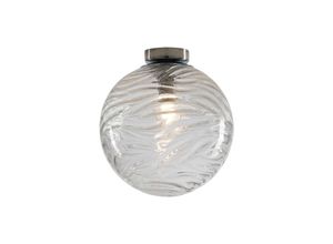 8031414874439 - - Deckenleuchte nereide Glaskugel Wellenmuster Transparent Globe Ø25cm