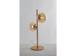 8031414874705 - Fan Europe Luce_Ambiente_Design - Tischlampe Messing Satin mit Champagner Diffusoren G9