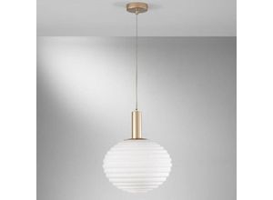 8031414888443 - Pendelleuchte Ripple in Weiß und Gold E27 320mm - white - Eco-light