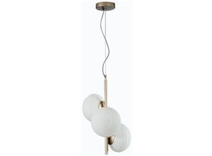 8031414888481 - Eco-light - Pendelleuchte Ripple in Weiß und Gold E27 3-flammig - white