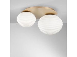 8031414888542 - Eco-light - Deckenleuchte Ripple in Weiß und Gold E27 2-flammig - white