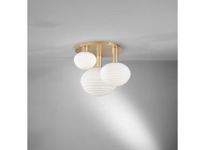 8031414888566 - Luce Ambiente E Design - eco-light Deckenleuchte Ripple in Weiß und Gold E27 3-flammig