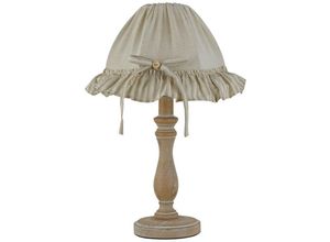 8031440352635 - Fan Europe Lighting - Fan Europe cherry Tischlampe mit rundem sich verjüngendem Schirm Holz Lampenschirm aus Baumwolle 27 22x41cm